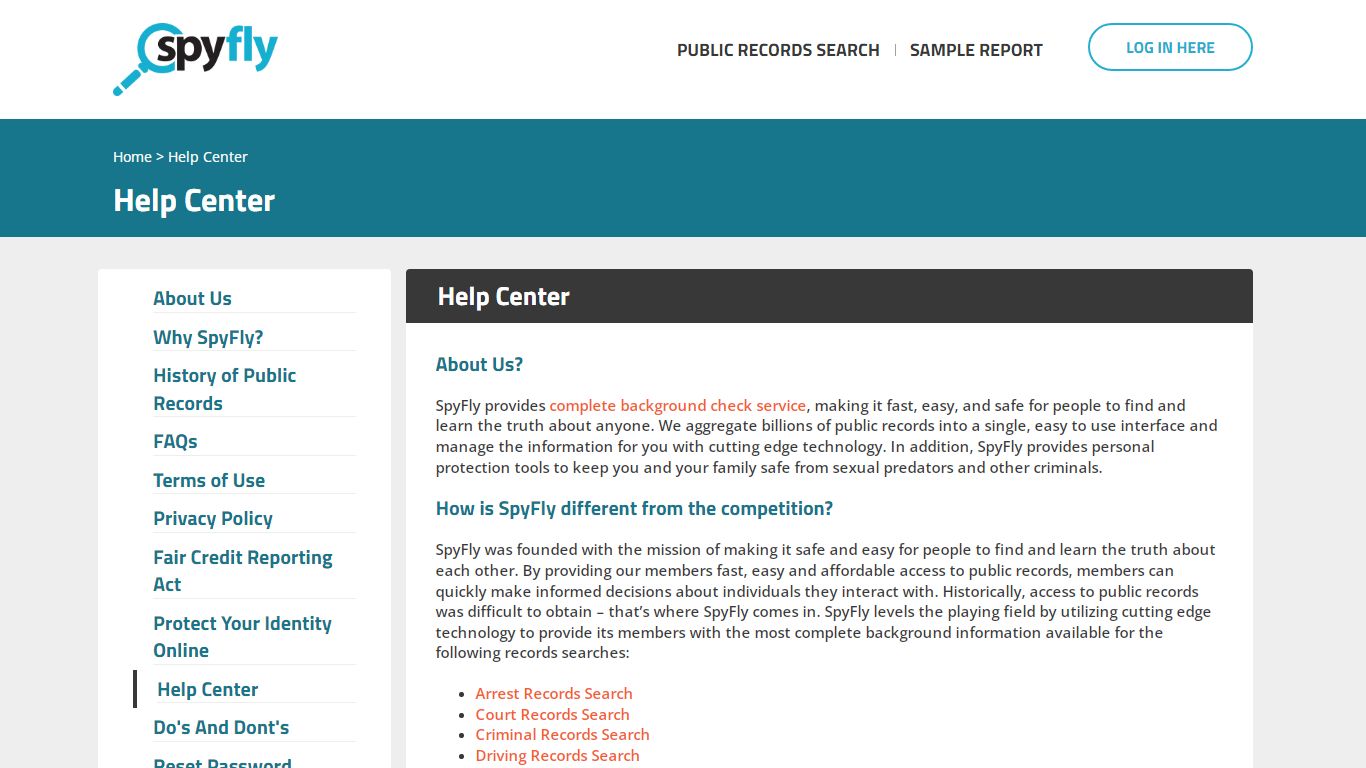 Help Center | How Much Does the SpyFly Public Record Search Service Cost?